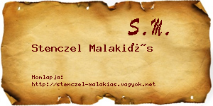Stenczel Malakiás névjegykártya